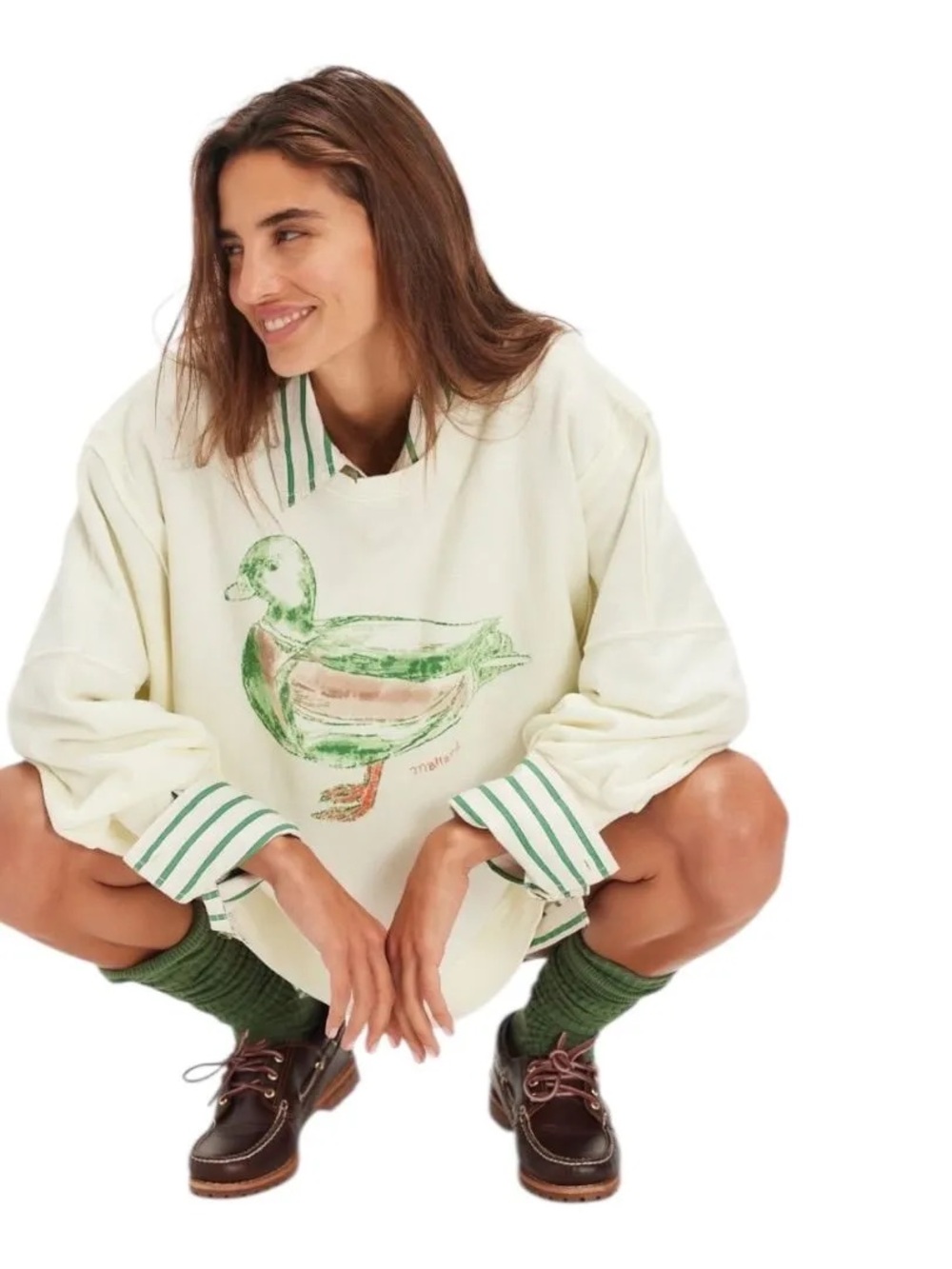 Free people We The Free Graphic Camden Pullover mallard duck